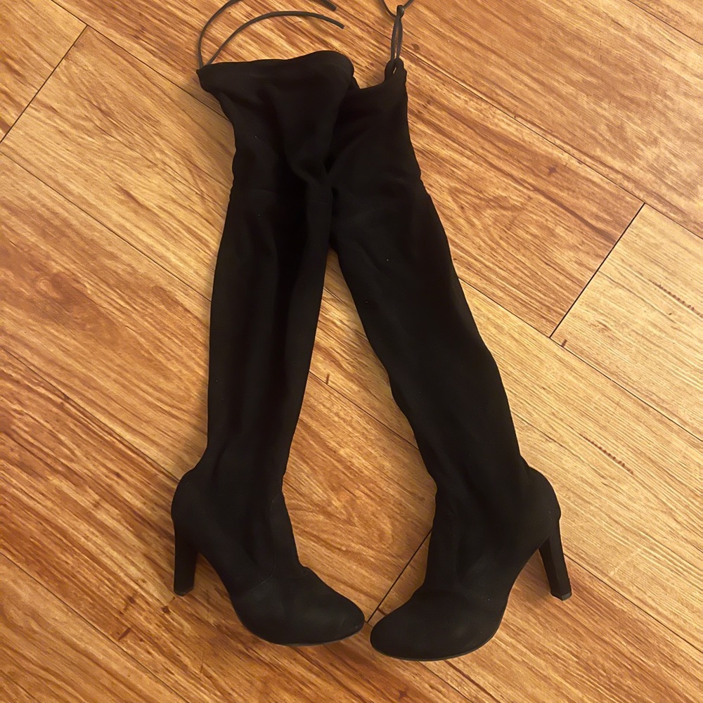 Stuart Weitzman Over The Knee Boots Suede Black Size 6